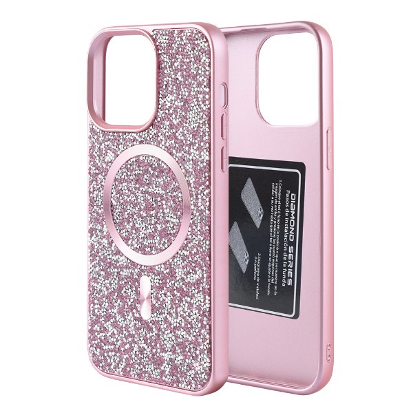 Чохол Swarovski Stand Case with MagSafe для iPhone 16 Pro Max Pink-0